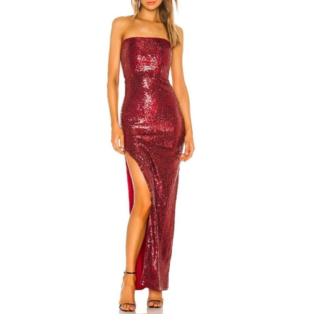 MICHAEL COSTELLO x REVOLVE Hugo Gown in Red Sequin Small